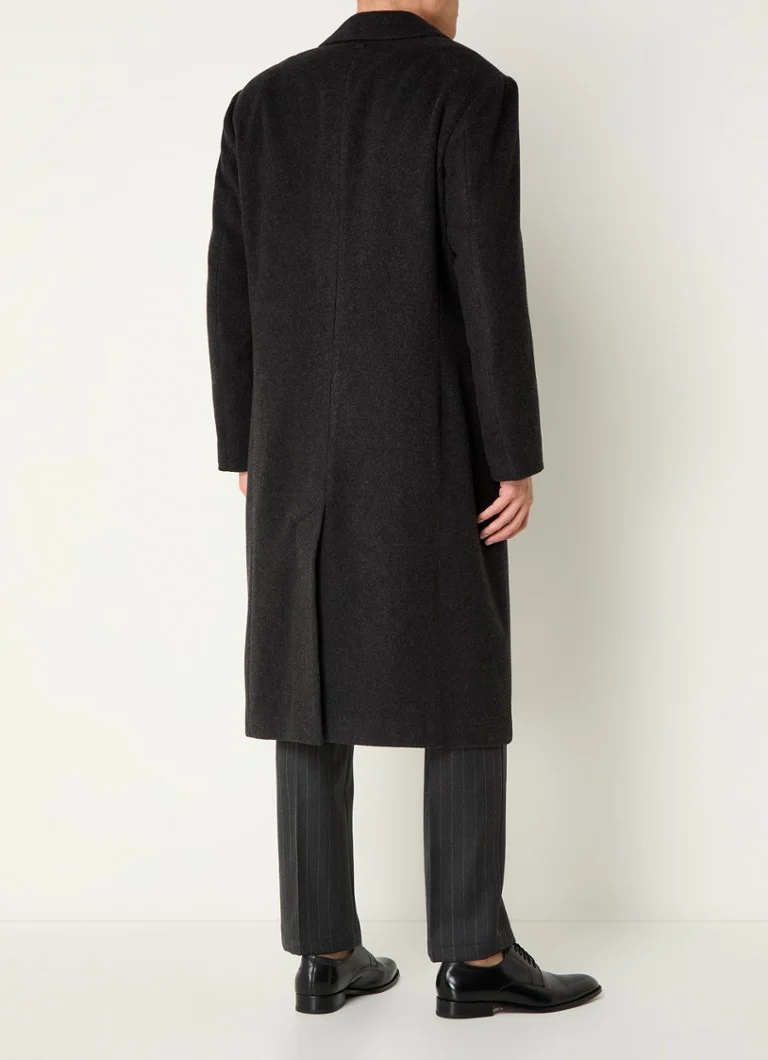 Strellson Laned double-breasted coat in wool blend with flap pockets