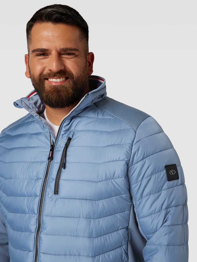 PLUS SIZE Steppjacke mit Stehkragen Modell 'Hybrid' in hellblau