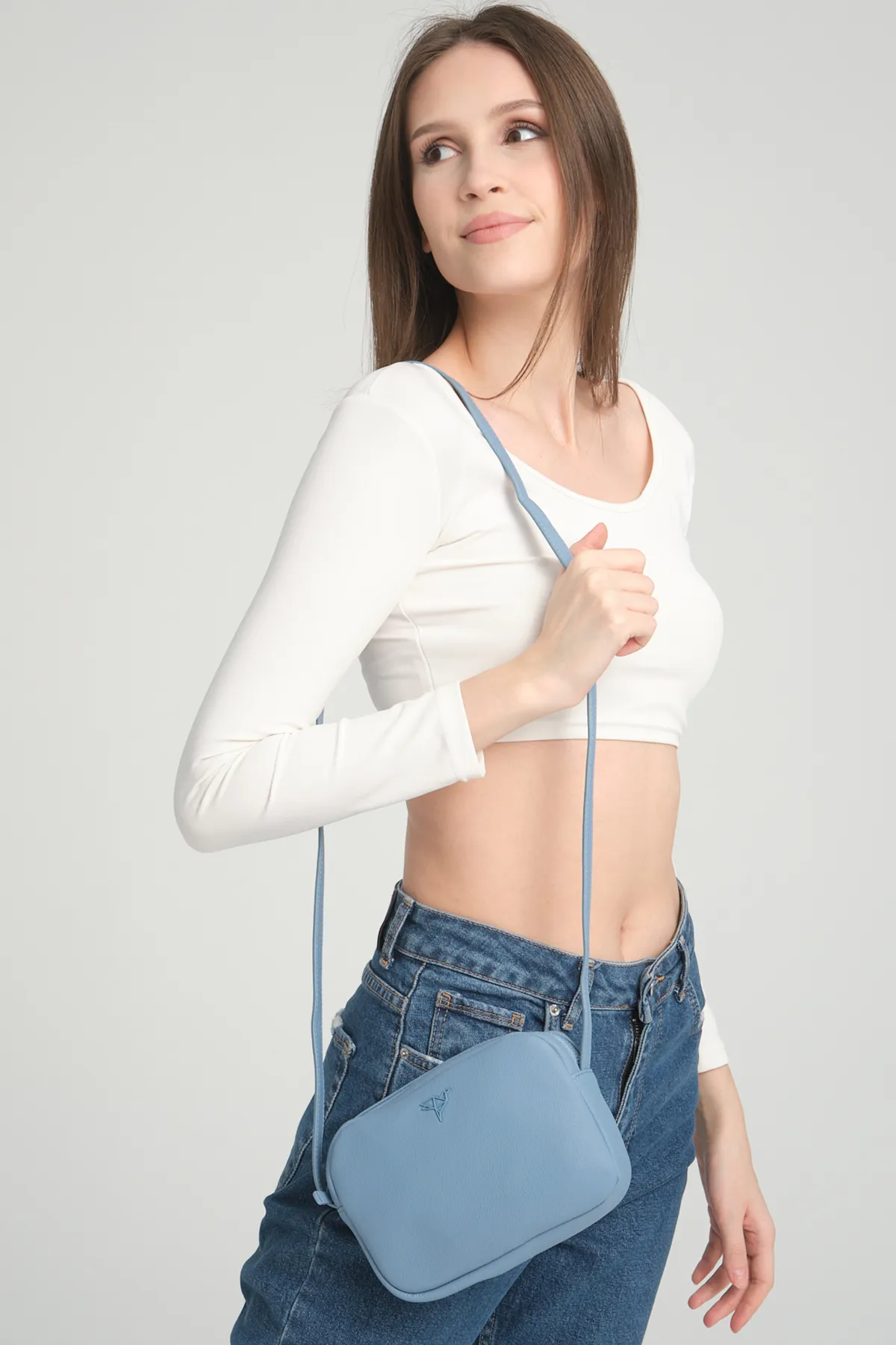 Garbalia  Liberty Blue Damen-Minitasche mit verstellbarem Schultergurt mit Kreuzgriff und Reißverschluss