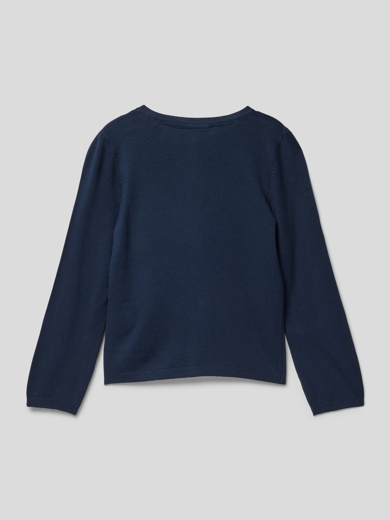 Cardigan aus Viskose-Mix mit Rundhalsausschnitt in marineblau