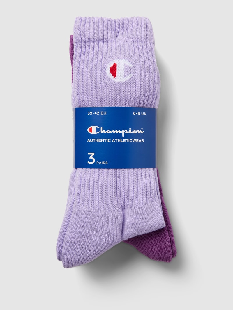 Socken mit Label-Print im 3er-Pack in flieder
