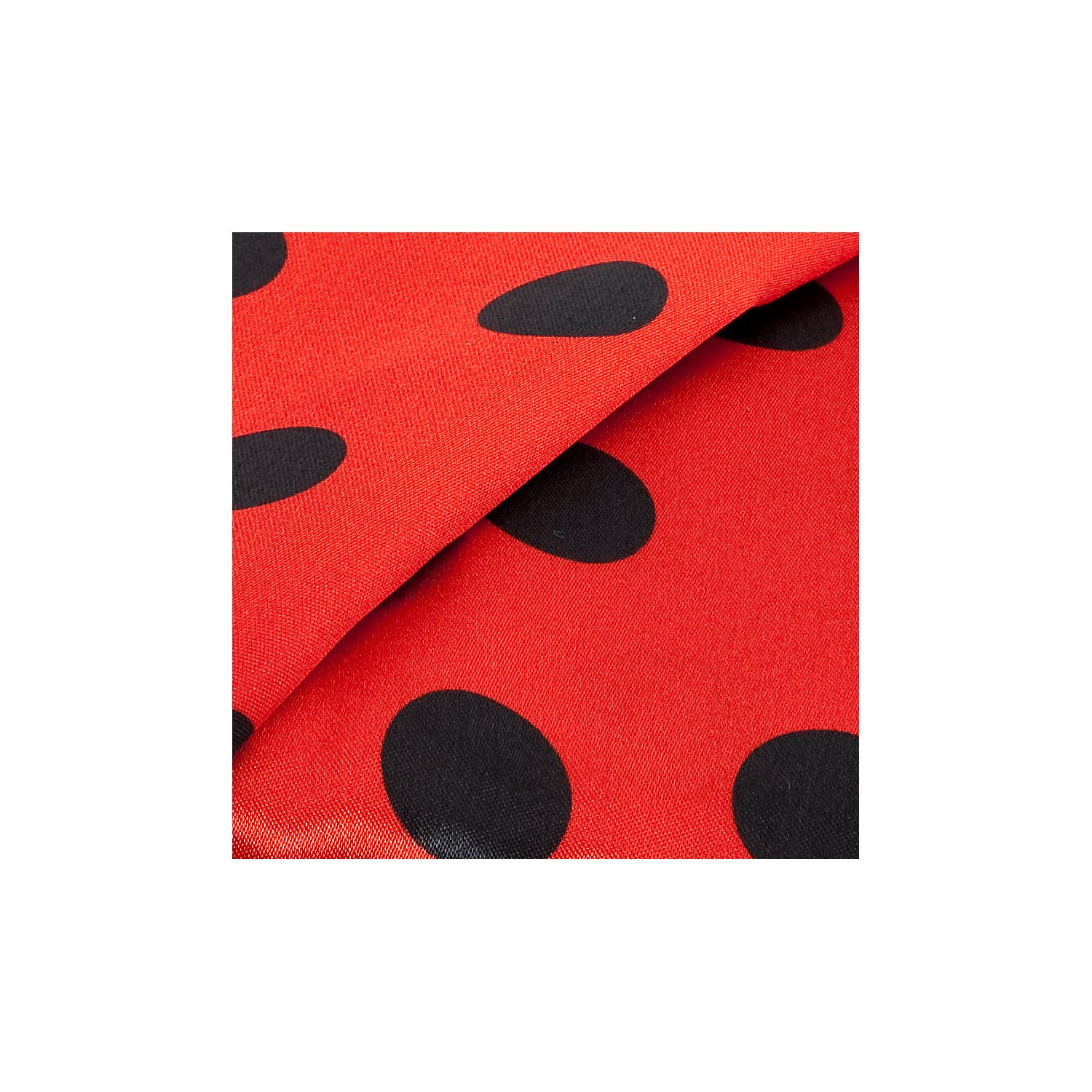 Satin Tupfen, rot/schwarz