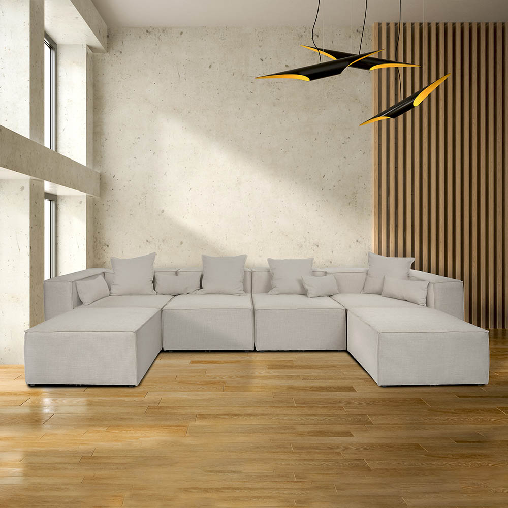 Home Deluxe Modulares Sofa VERONA - XXL hellgrau