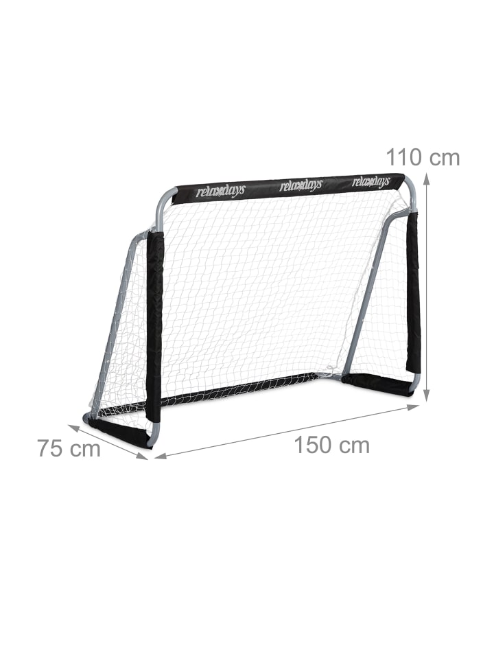 relaxdays 2 x Fußballtor in Schwarz - (B)150 x (H)110 x (T)75 cm günstig kaufen onesize