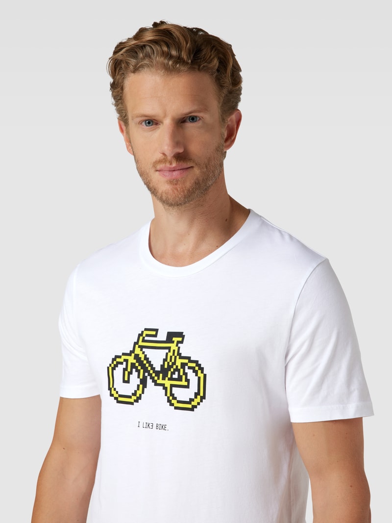 T-Shirt mit Statement-Print in weiß