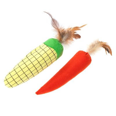 TIAKI Katzenspielzeug Set Veggies mit Katzenminze