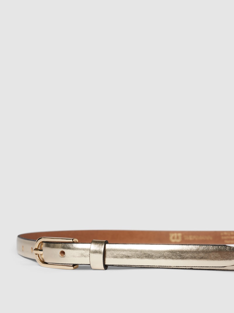 Gürtel aus Leder mit Dornschließe Modell 'Seta' in gold