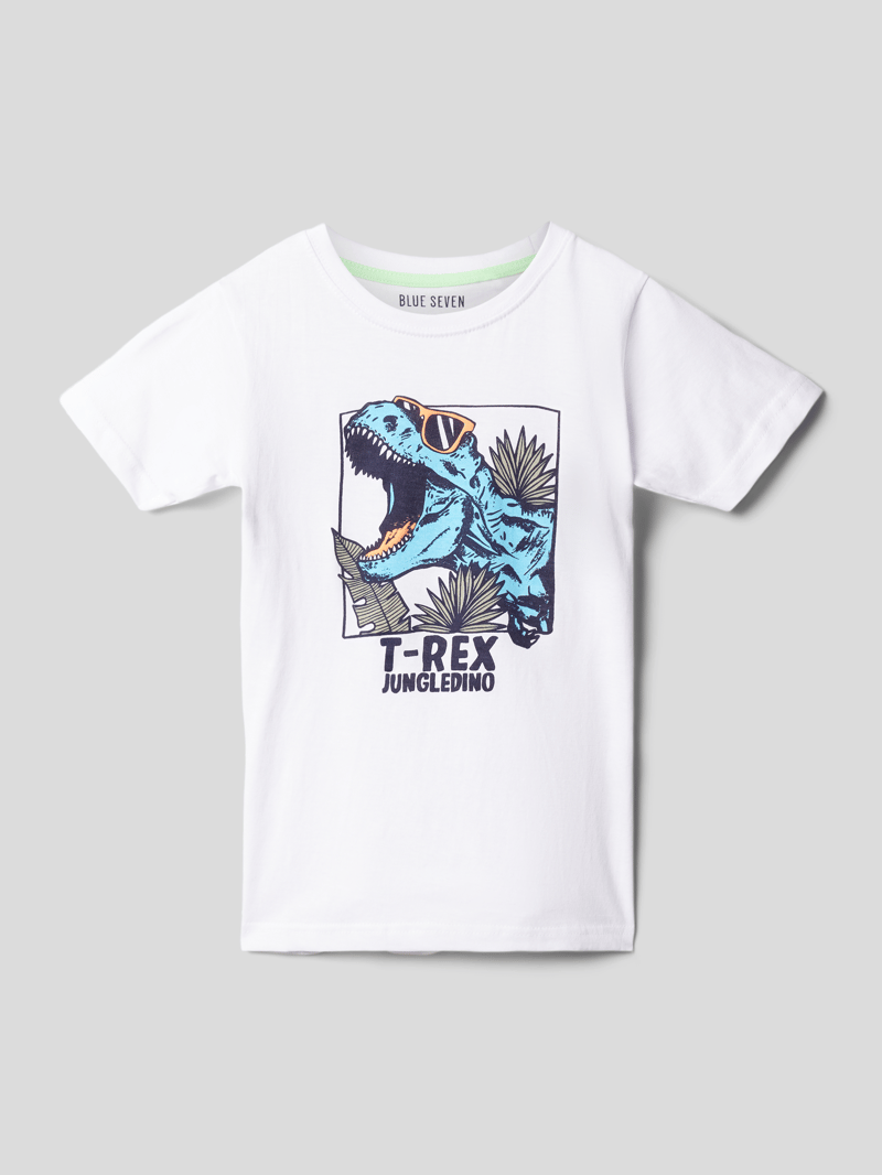 T-Shirt mit Motiv-Print in weiß
