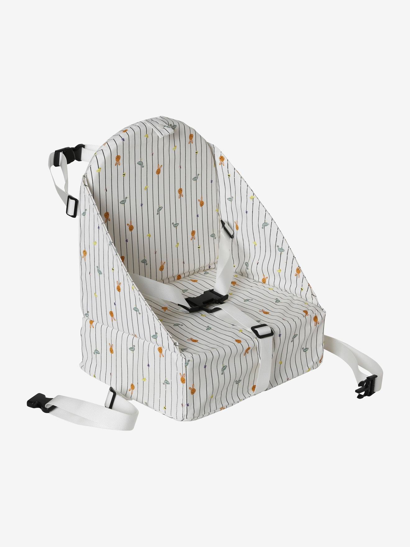 Rehausseur de chaise rayé blanc