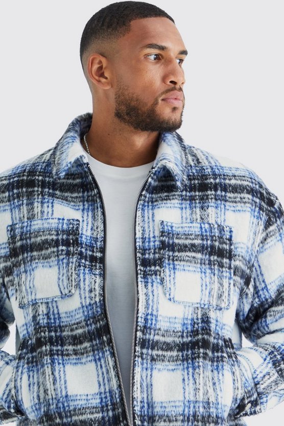 Tall kastige karierte Harrington-Jacke
