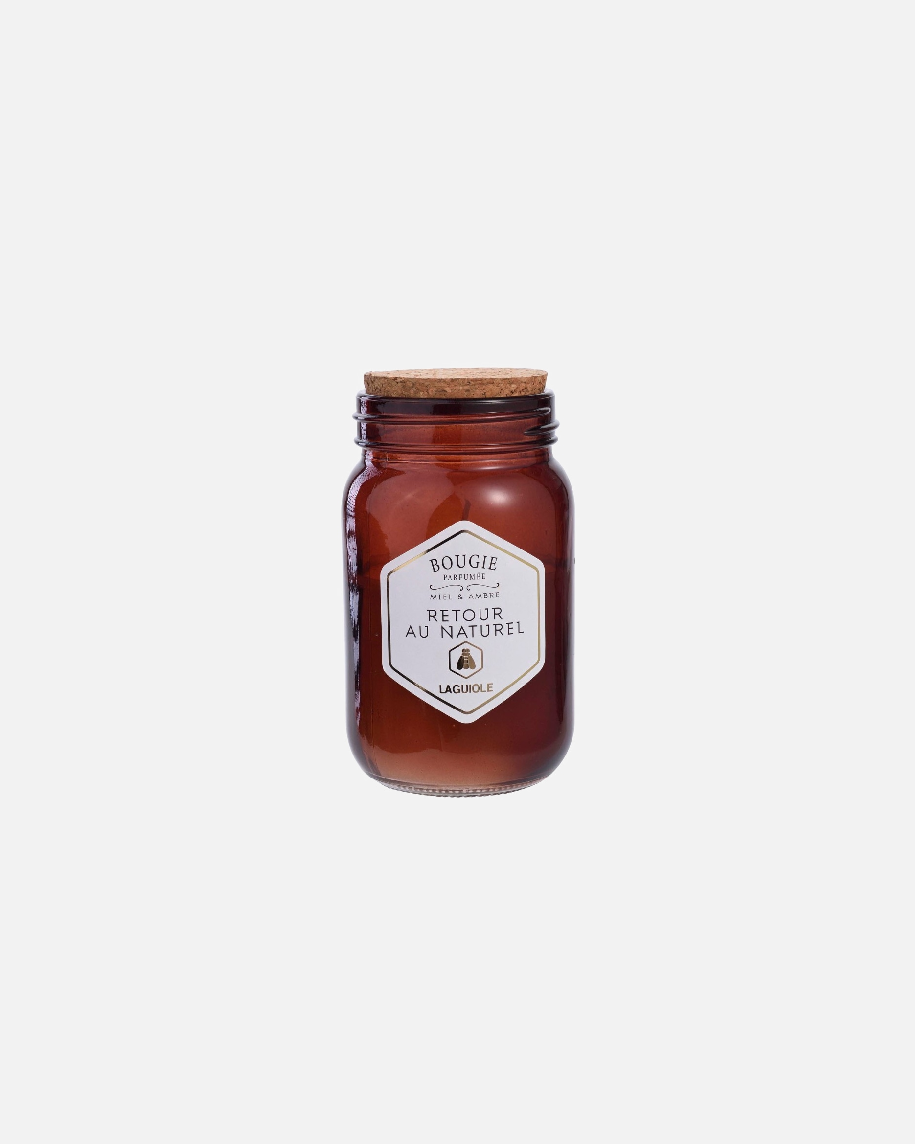 La Guiole Stearinlys Tilbake til naturen - Duft av rav og honning - Korkpropp - 240 g