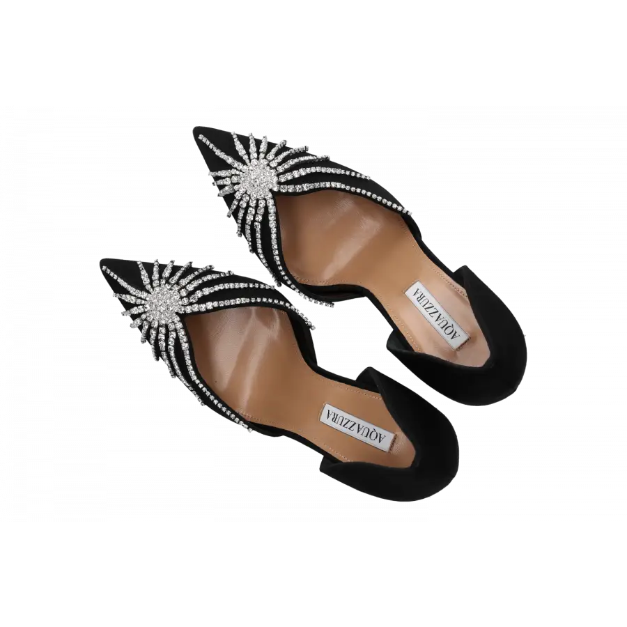 Aquazzura - Pumps SUNSHINE 105 Veloursleder - schwarz