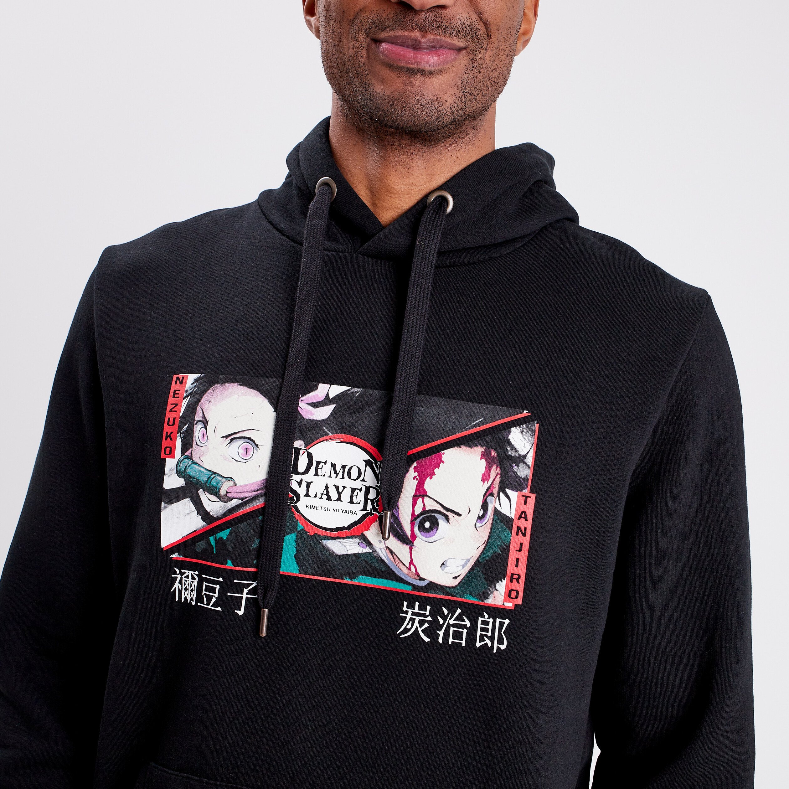 Sweat à capuche hoodie Demon Slayer noir homme | La Halle
