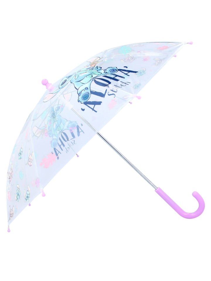 Disney Stockschirm | lila & transparent | Disney Stitch | Kinder Regenschirm günstig kaufen onesize