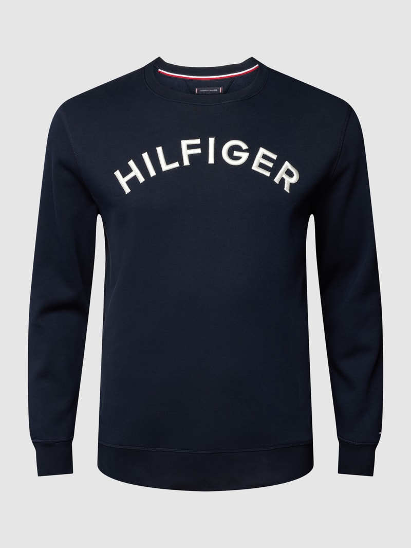 PLUS SIZE Sweatshirt mit Label-Stitching in marineblau