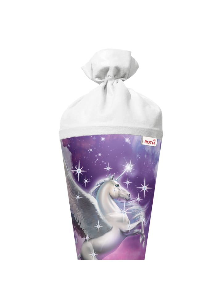 ROTH Schultüte groß Magic Pegasus 70 cm, Glitter in Lila günstig kaufen onesize