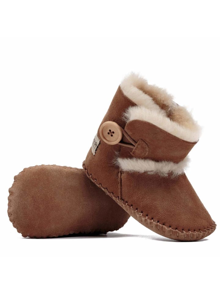Hofbrucker Lammfell Babyschuh Booty in braun günstig kaufen