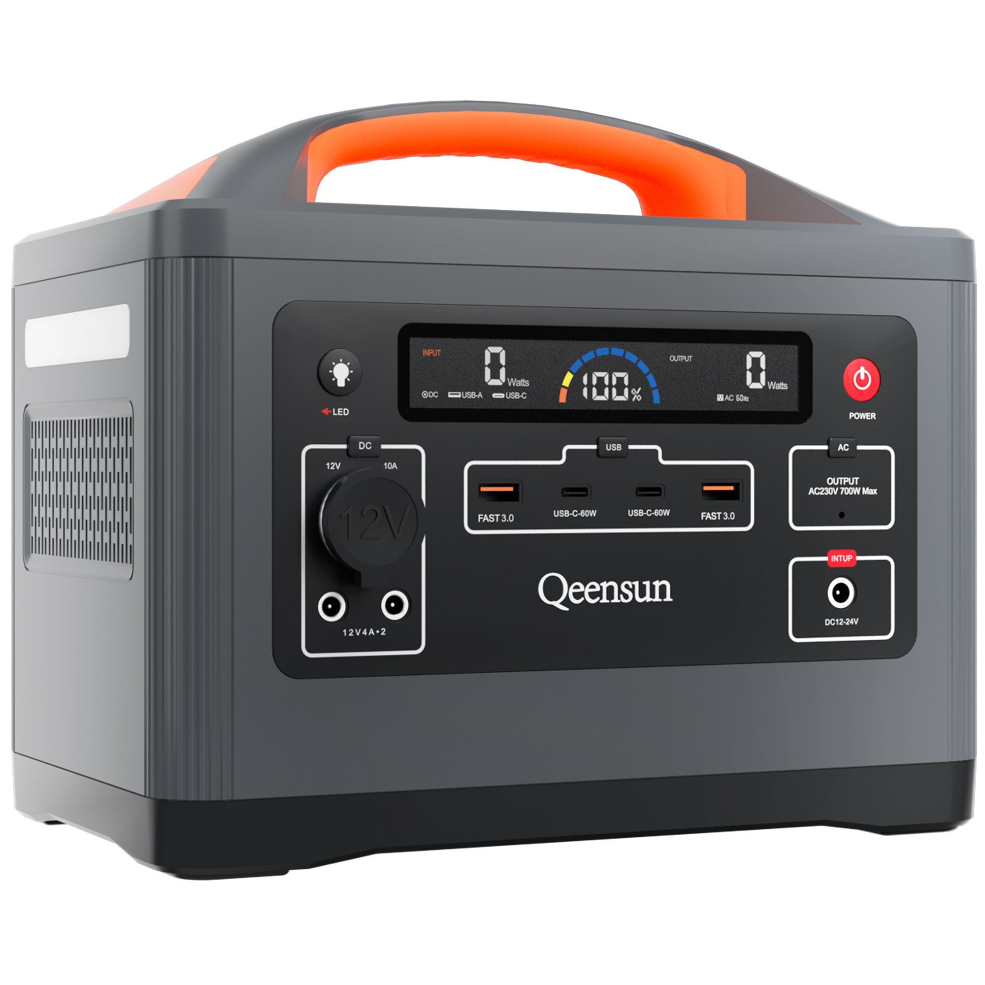 farfi Stromerzeuger Tragbare Powerstation, Mobile LiFePO4, 537.6Wh Solar,230V/ 700W AC, (Set, Benutzerhandbuch,AC-Adapter,Zigarettenanzünderkabel,DC zu MC4 Kabel), Solarladung,Einfach zu verwenden