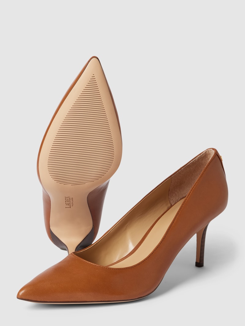Pumps aus Leder Modell 'ANETTE' in cognac