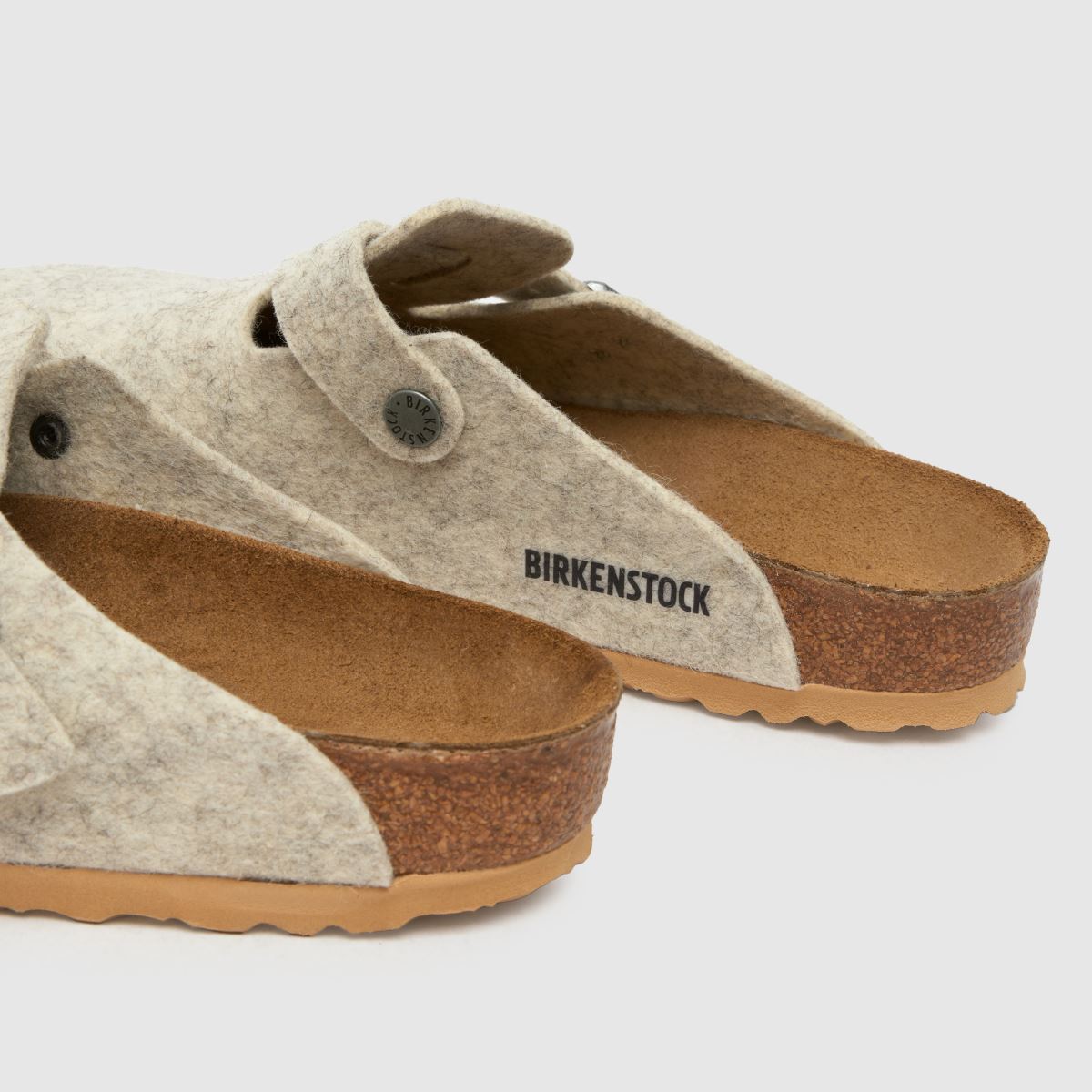 Sandali iz bostonske volne BIRKENSTOCK v bež barvi