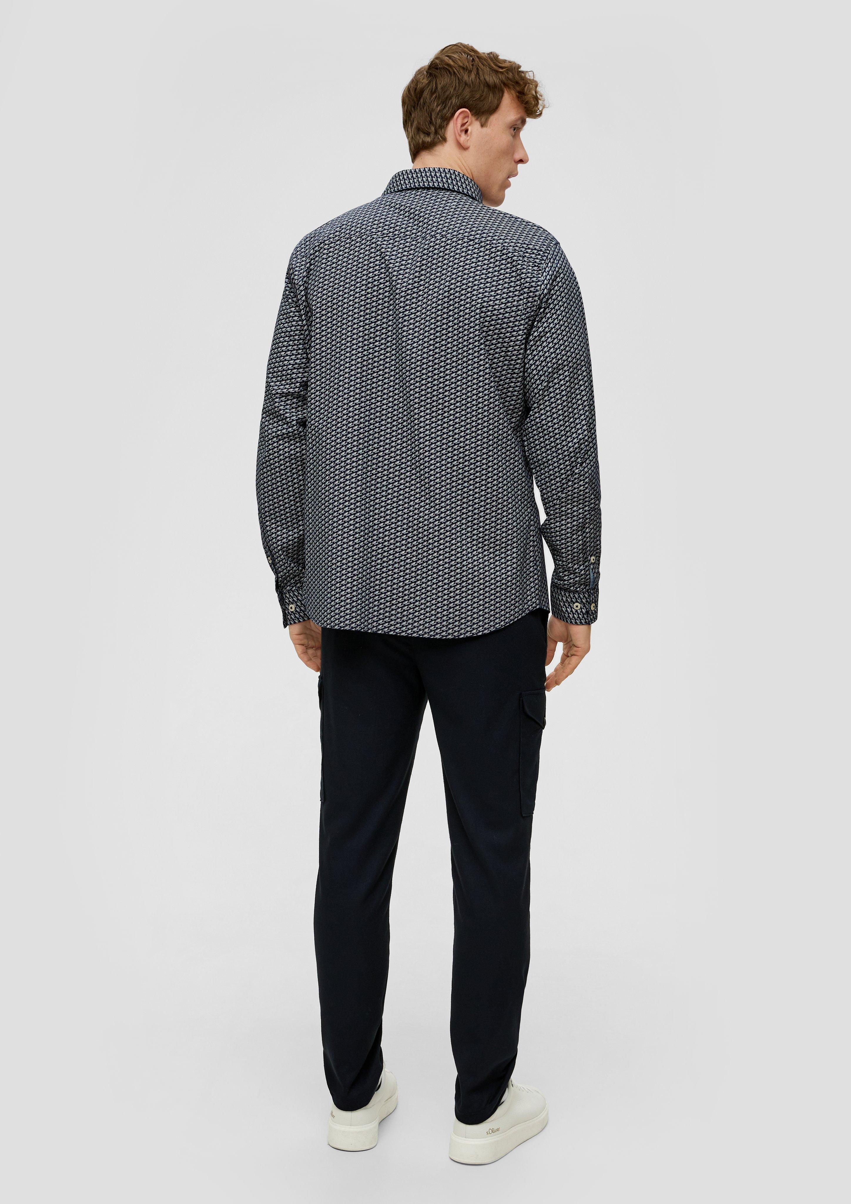 Slim: Langarmhemd aus Baumwollmix  2140659-59A1