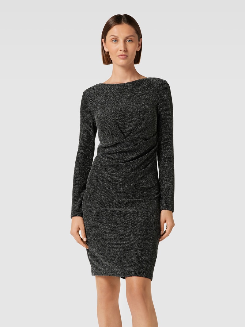 Knielanges Kleid mit Raffungen in silber