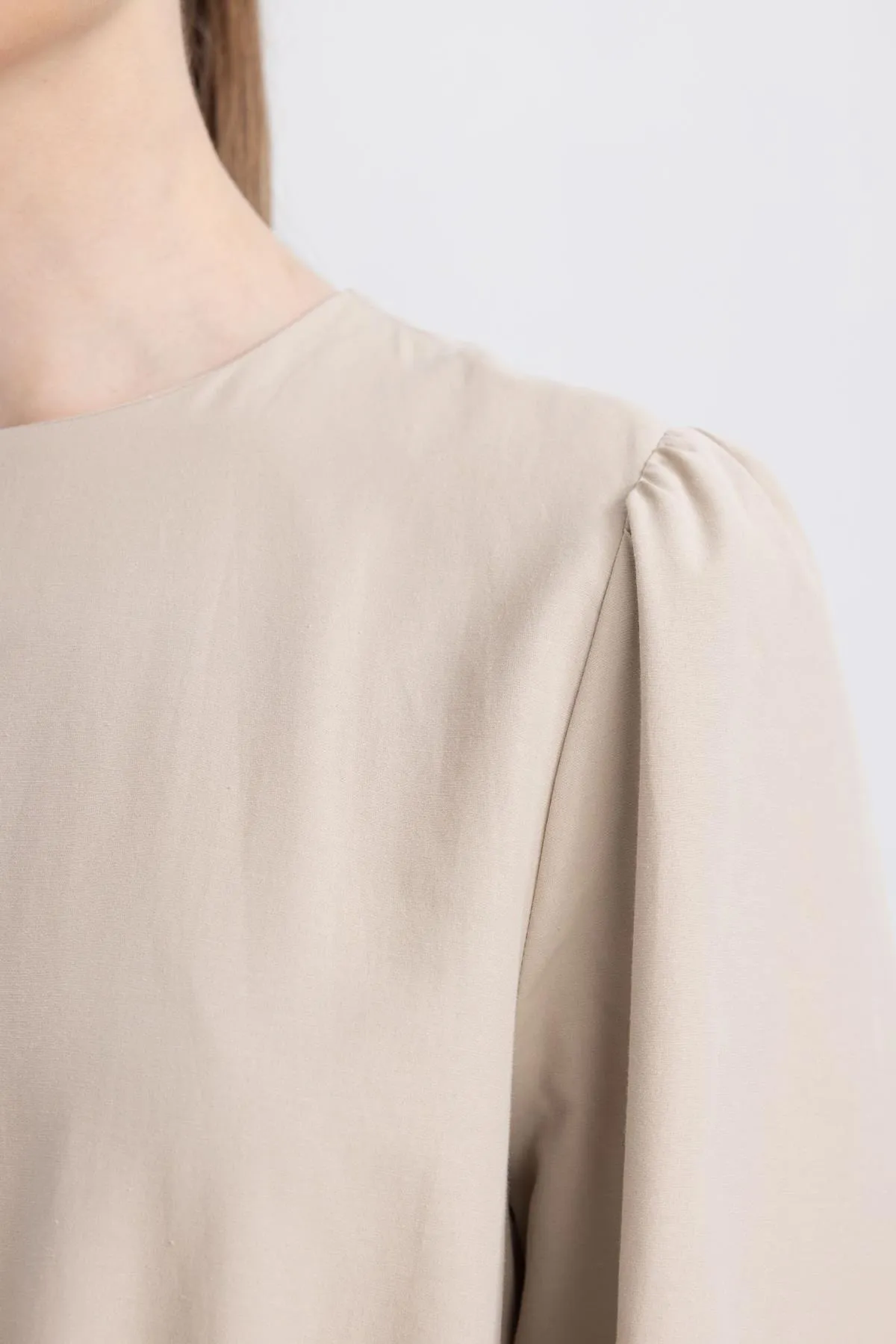 DeFacto  Popeline-Langarmkleid mit normaler Passform und Rundhalsausschnitt