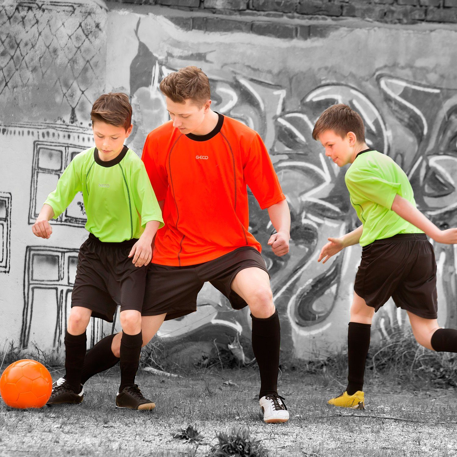 Fußballtrikot Geco Fußball Trikot kurzarm ORKAN neonfarben