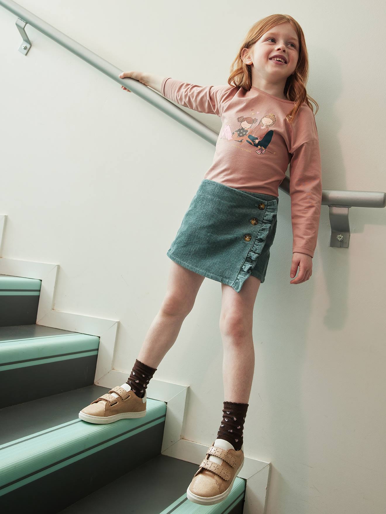 Vertbaudet Mädchen Shirt mit Motiv - weiß
