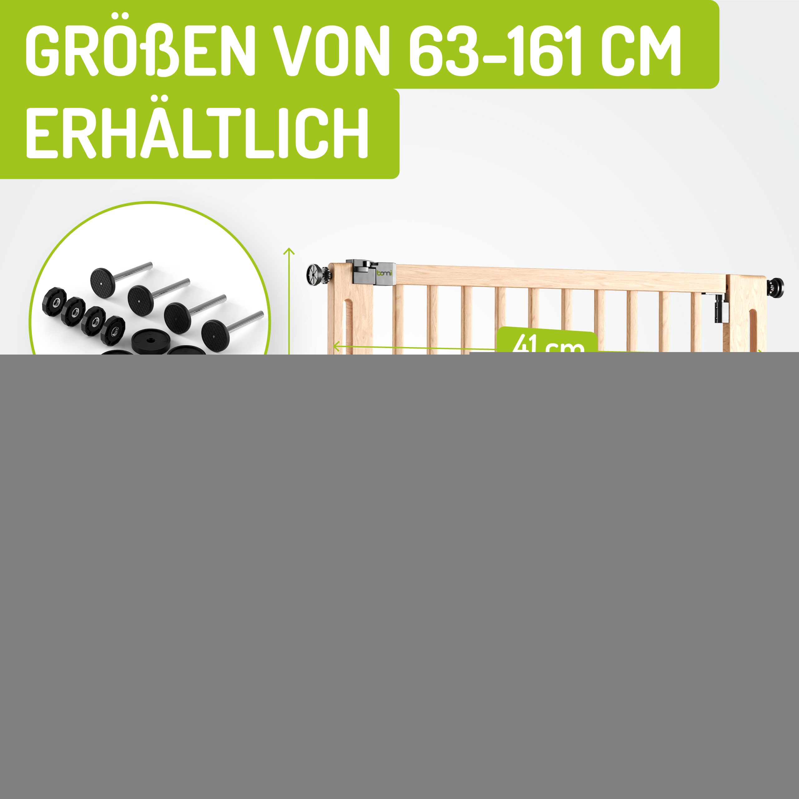 bomi Türschutzgitter & Hundeklappen bomi Türschutzgitter Miko 63-111 cm XS