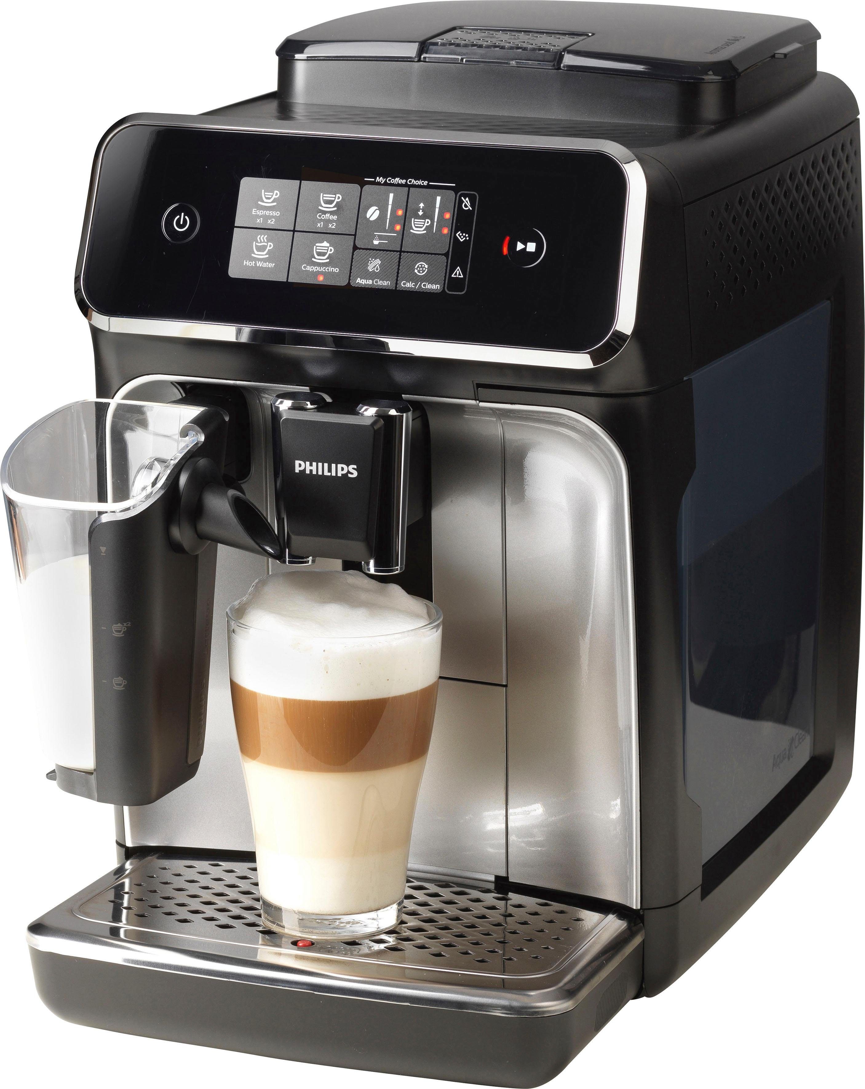 Philips Kaffeevollautomat 2200 Serie EP2236/40 LatteGo, für 3 Kaffeespezialitäten und anpassbarer Stärke, matt-schwarz