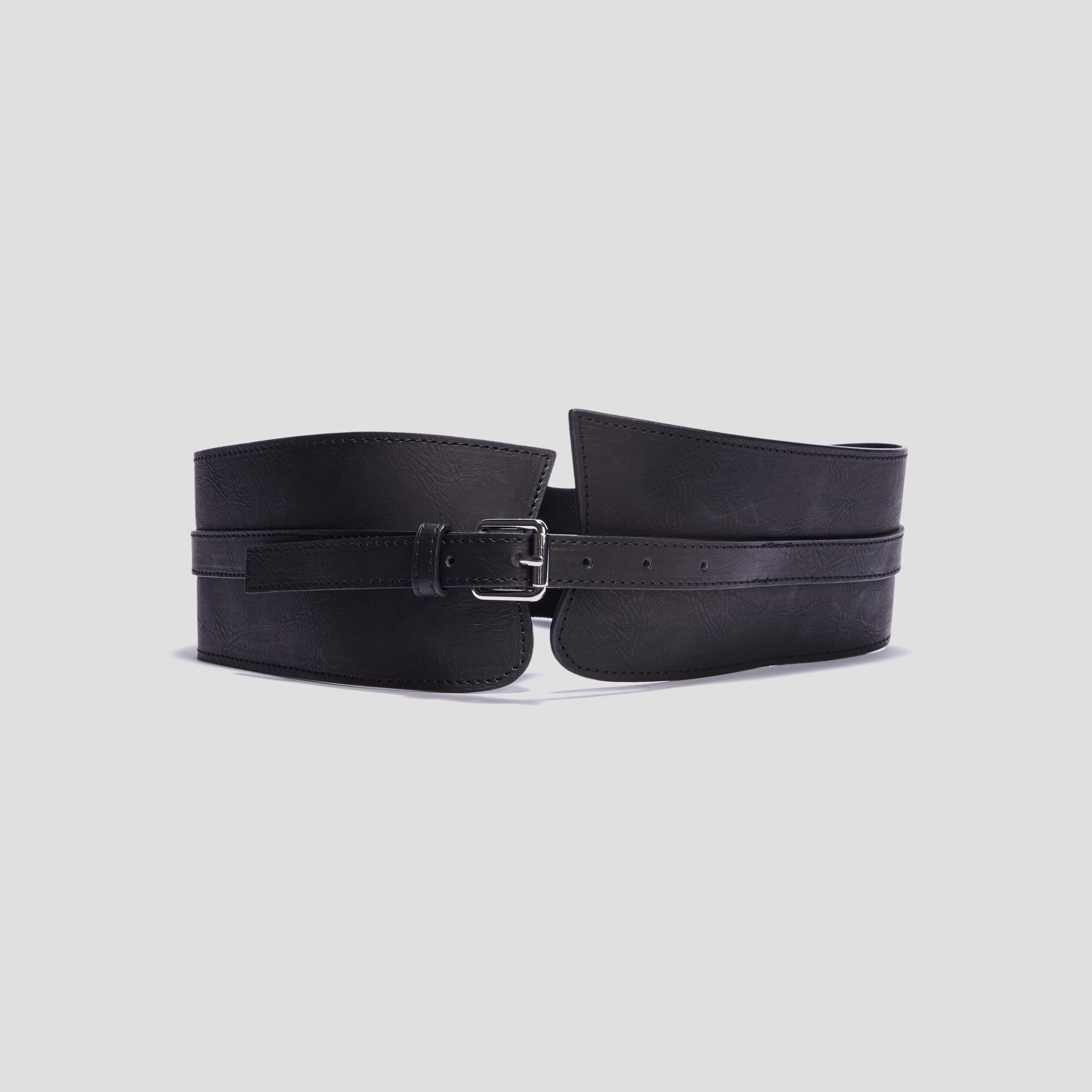 Ceinture large avec boucle noir femme | La Halle
