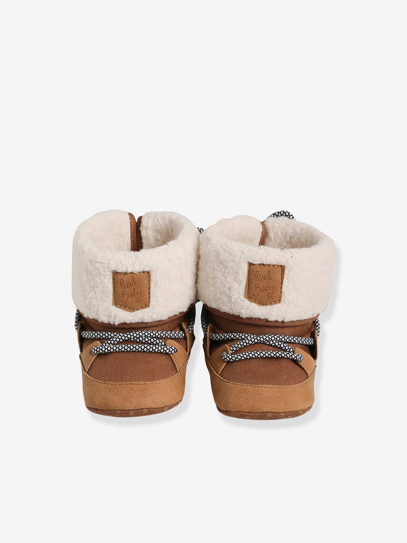 Chaussons de parc bottillons fourrés bébé marron