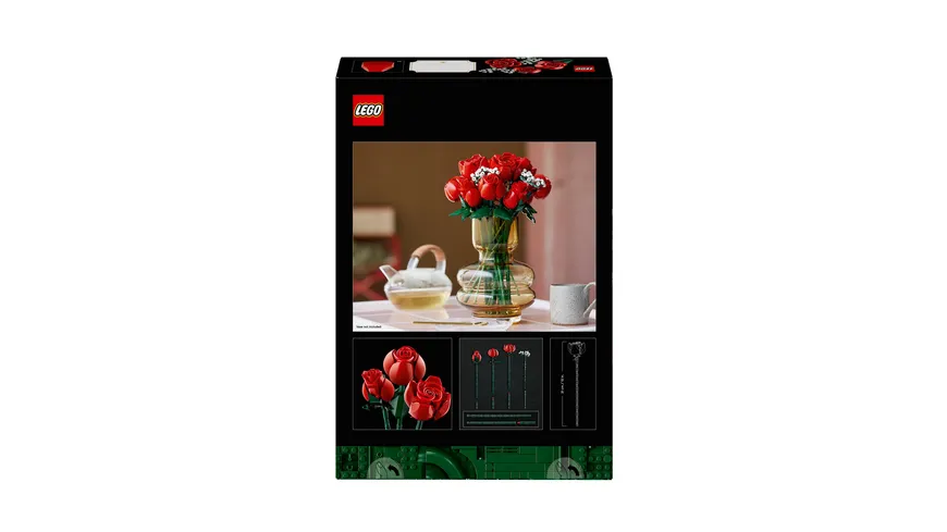 LEGO Icons Botanical 10328 Rosenstrauß, künstliche Blumen als Zimmer-Deko