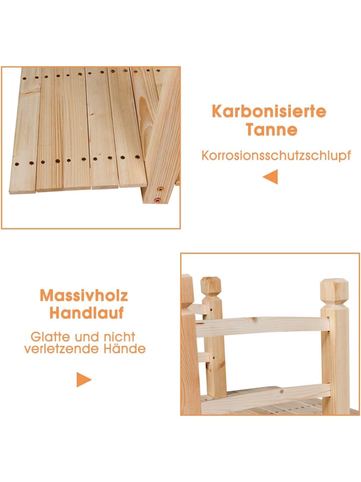COSTWAY Holzbrücke 150x67x55 cm in Beige günstig kaufen onesize