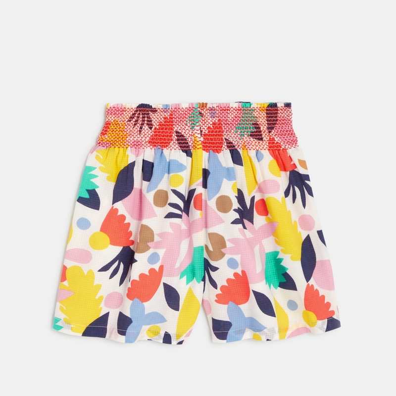 Short large fille à motifs abstraits blanc Catimini