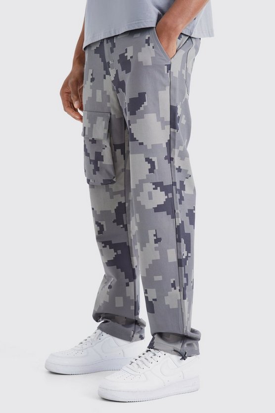 Pixel Camouflage Cargo-Hose mit geradem Bein