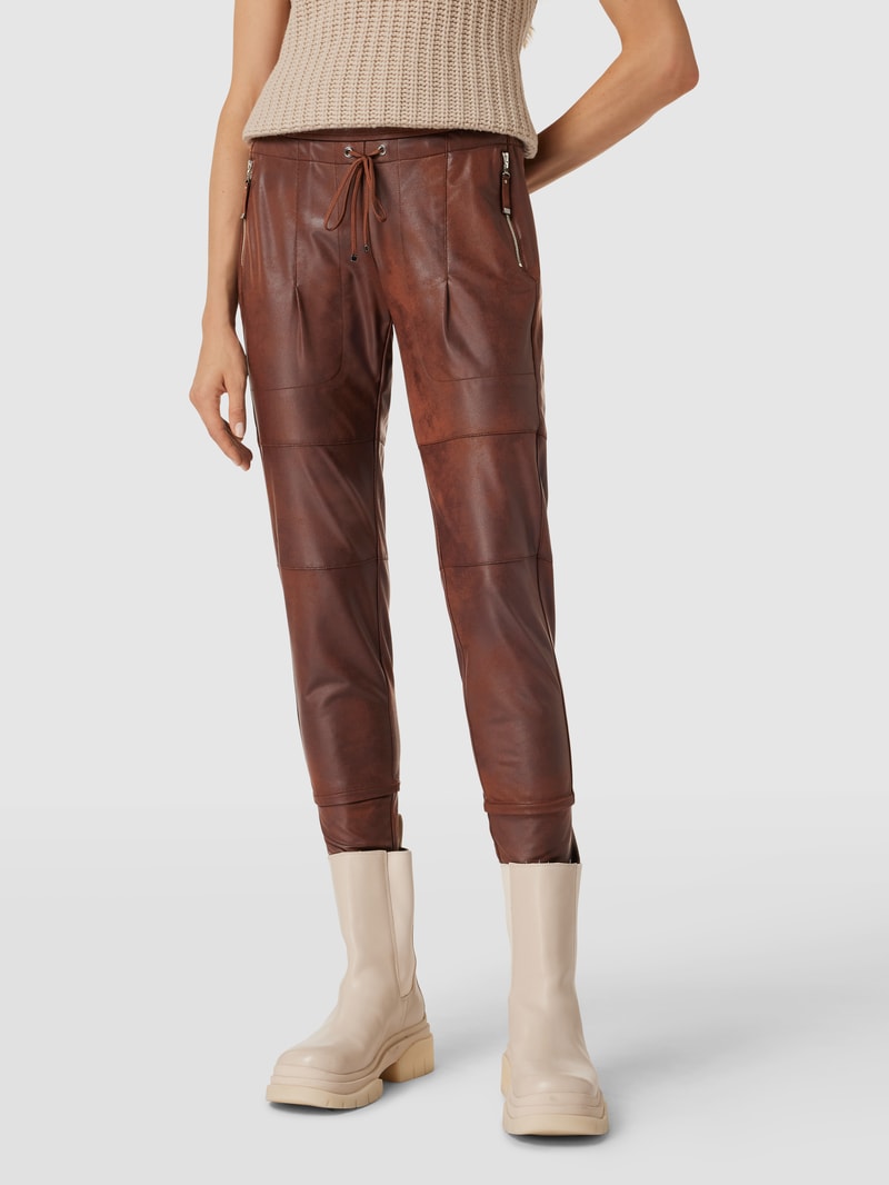 Jogpants in Leder-Optik Modell 'CANDY' in cognac
