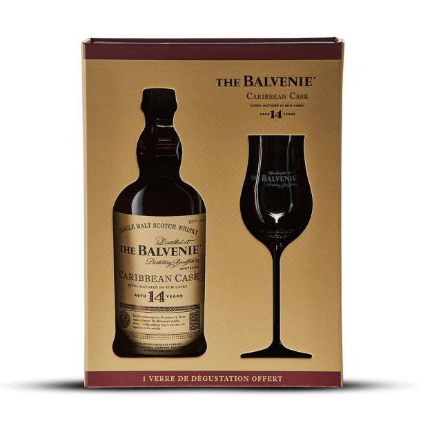 Coffret The Balvenie 14 ans Caribbean Cask + 1 verre