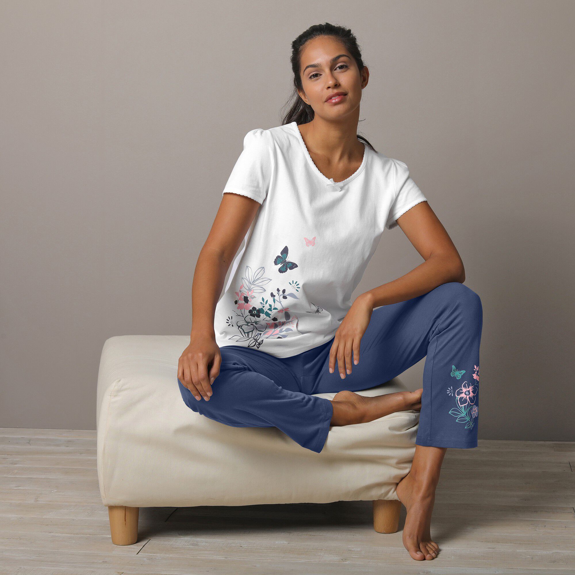 Tee-shirt imprimé placé bucolique