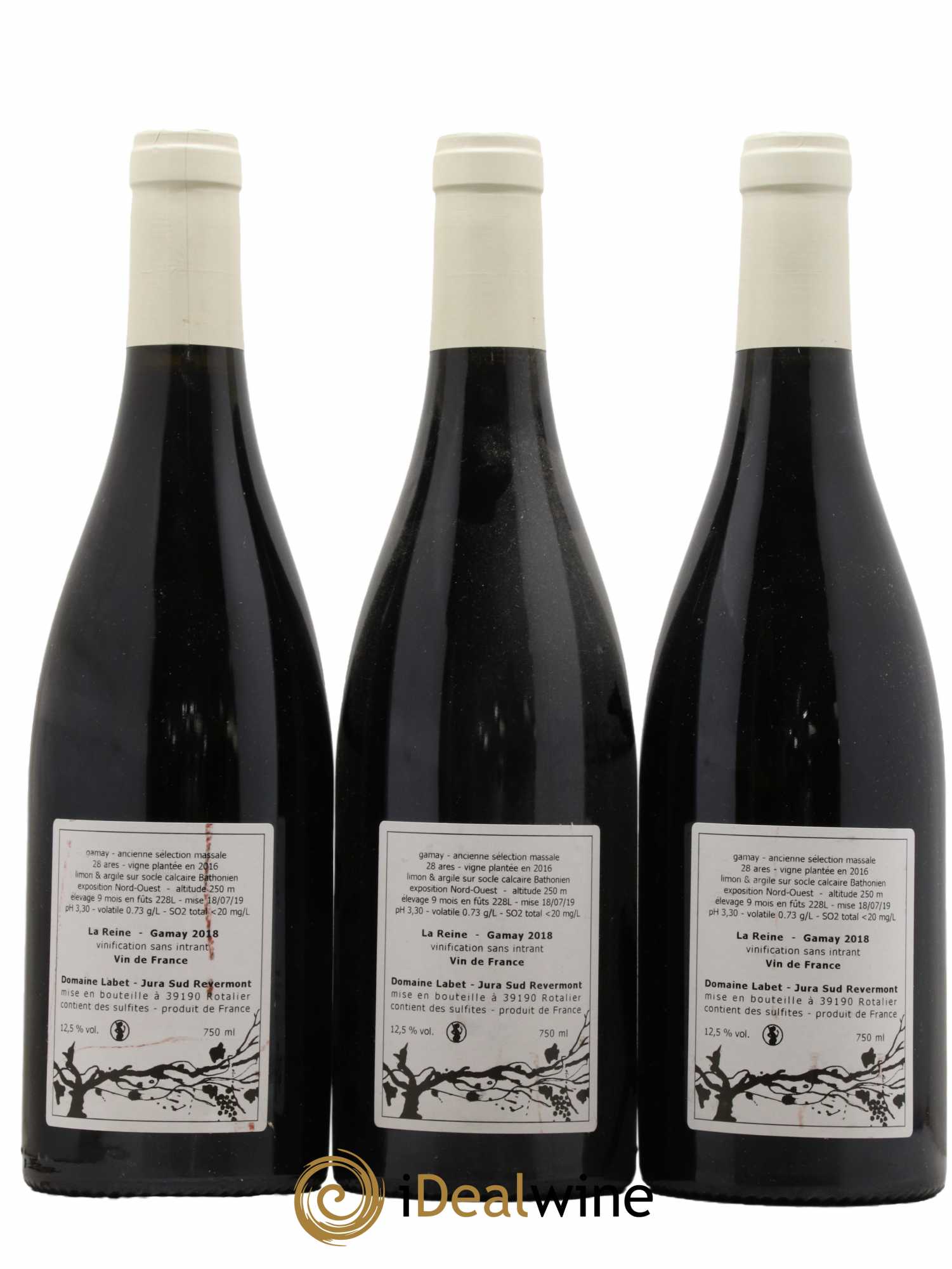 Vin de France Gamay La Reine Labet (Domaine)  2018 - Lot de 3 Bouteilles