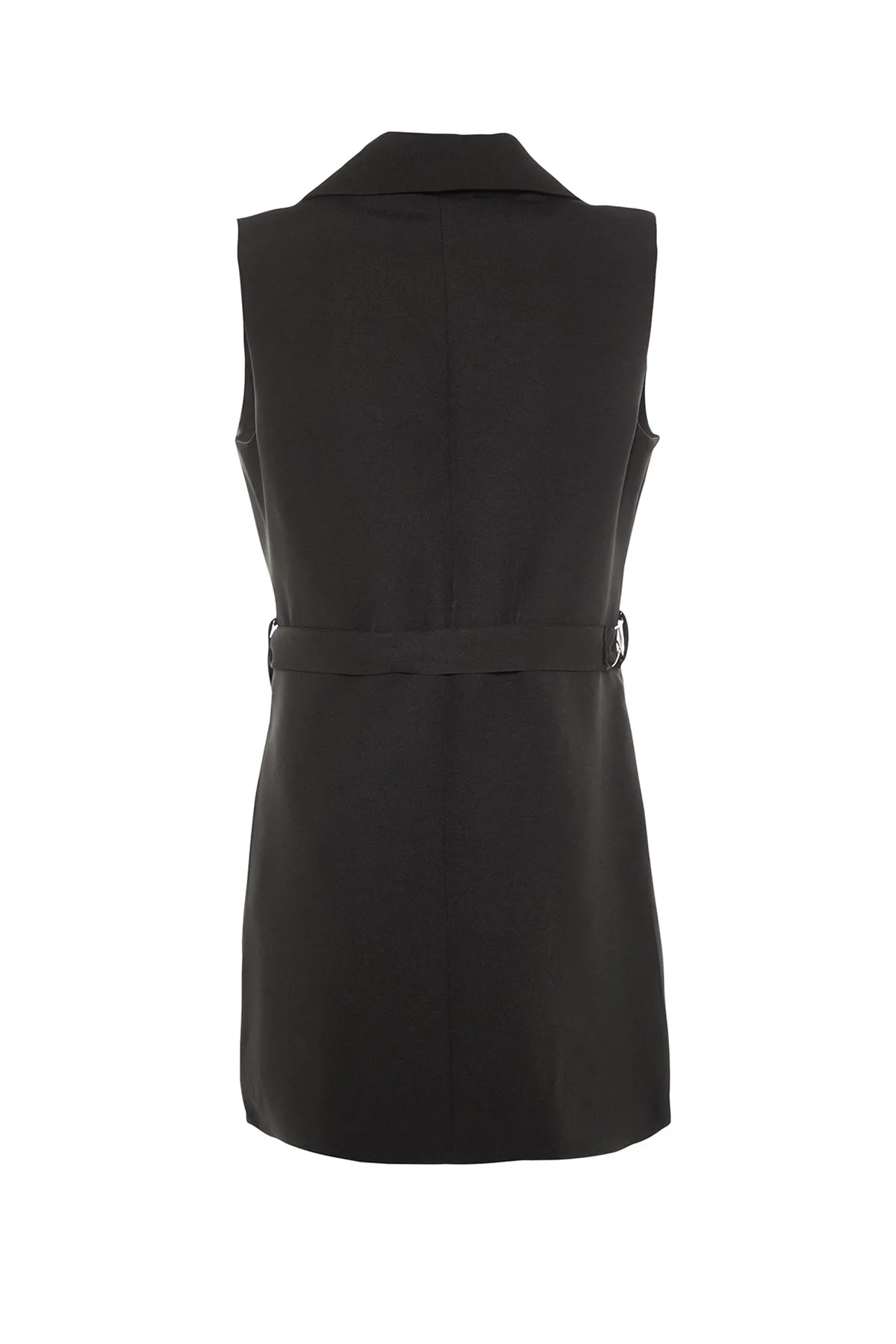 Trendyol Modest  Schwarze, detaillierte Webweste mit Kettengürtel TCTAW23YL00013