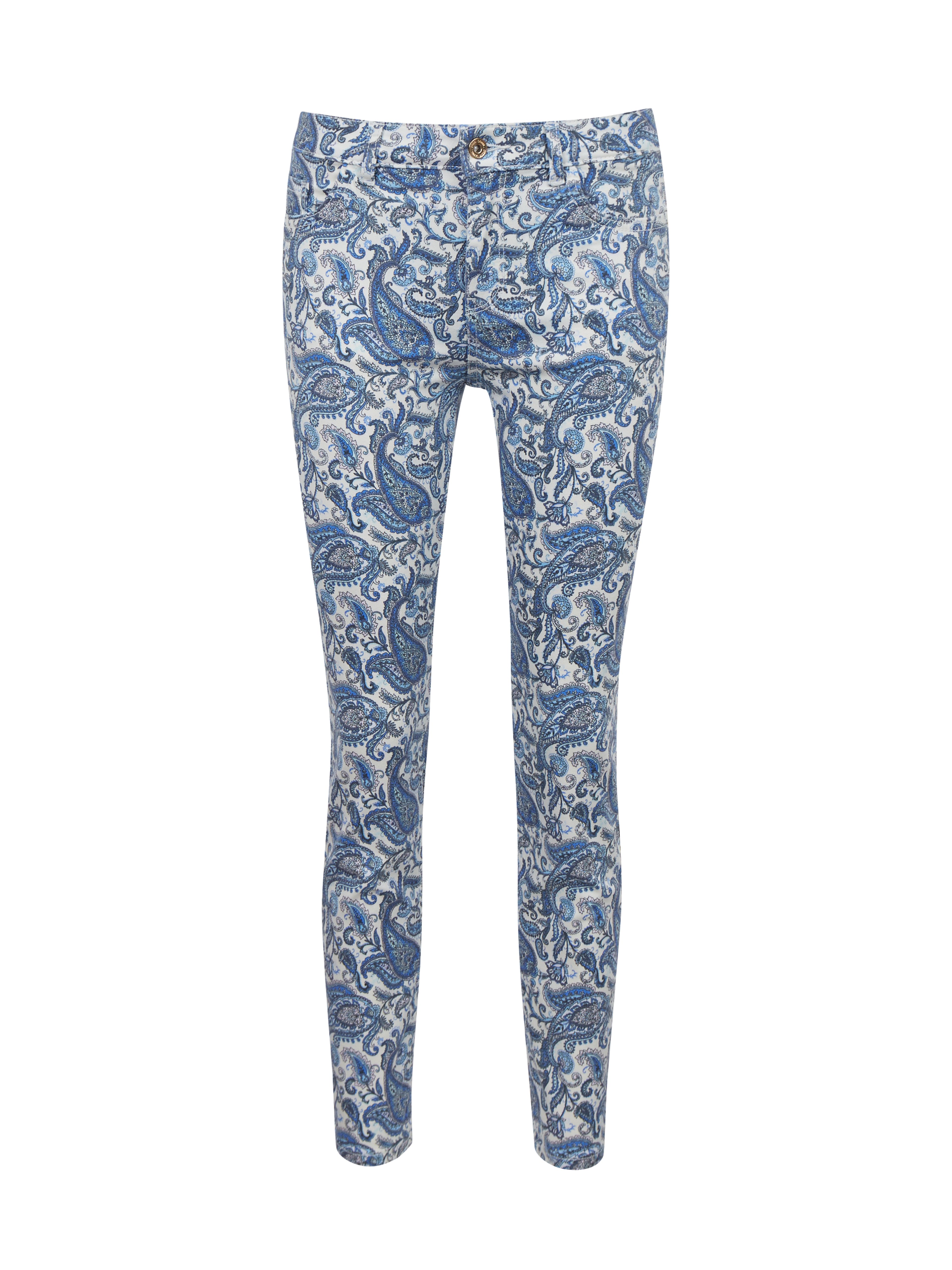 Blaue gemusterte Damen Slim Fit Jeans ORSAY