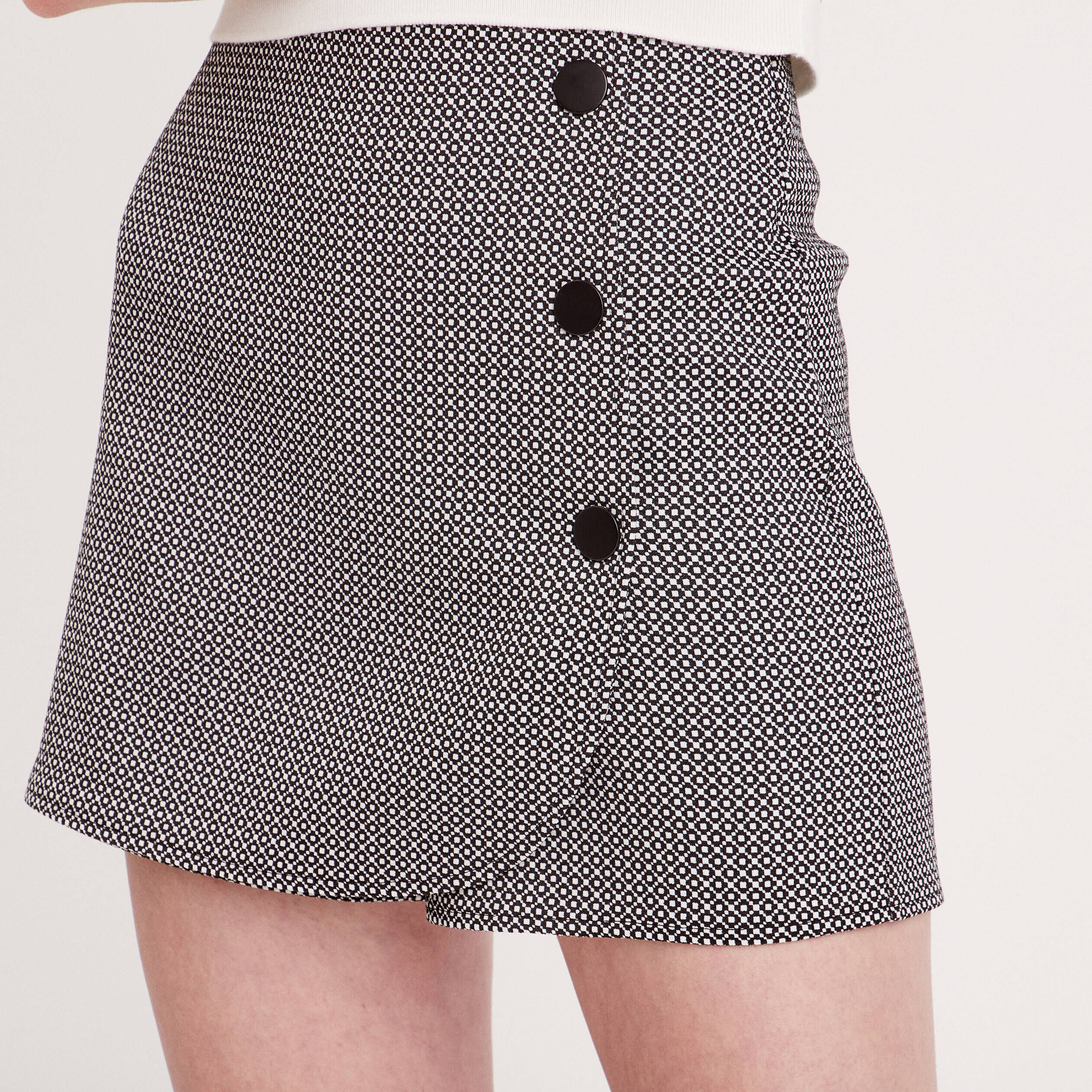 Jupe portefeuille noir femme | Cache Cache