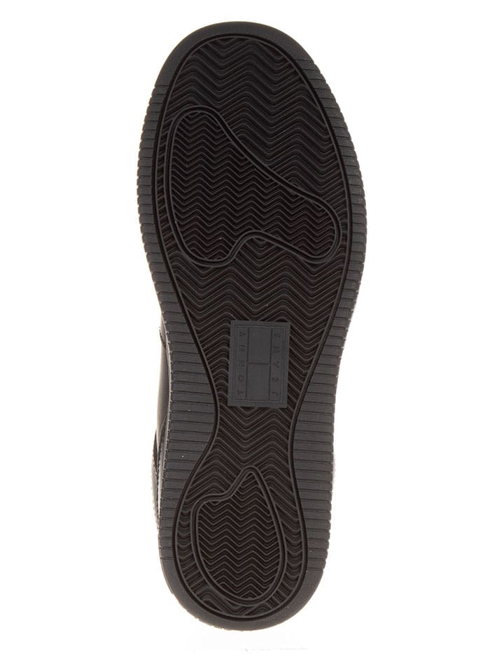Tommy Hilfiger Shoes Leder-Sneakers in Schwarz günstig kaufen