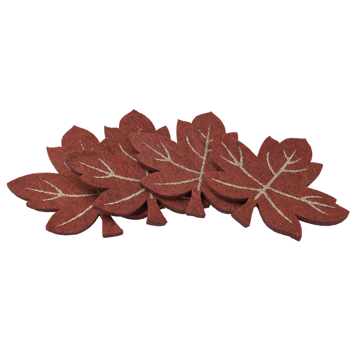 4 Filzuntersetzer in Blatt-Form