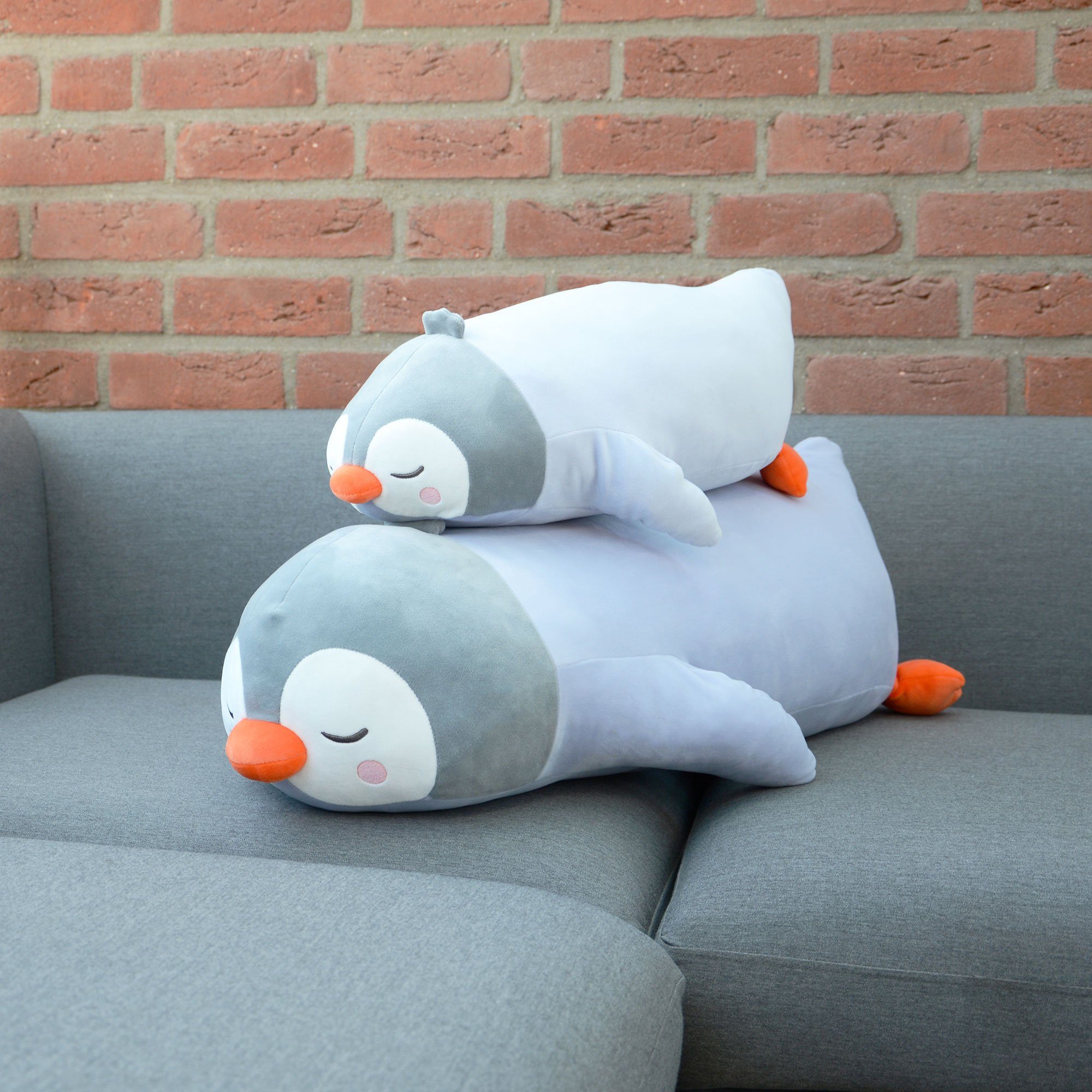 UNUS HOME Seitenschläferkissen Pinguin Kissen, 1-tlg., 50 cm Hellblau, Lagerungskissen Stillkissen Kissen für Kinder Dekoration extrem weich