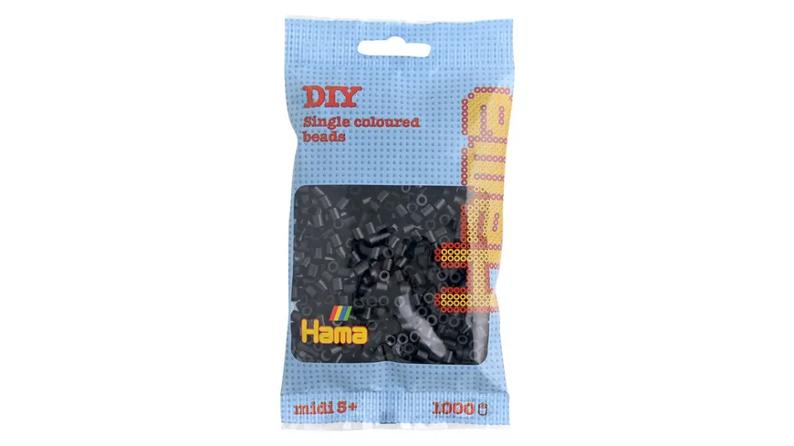 Hama - Bügelperlen im Beutel, ca 1000 Stück, schwarz