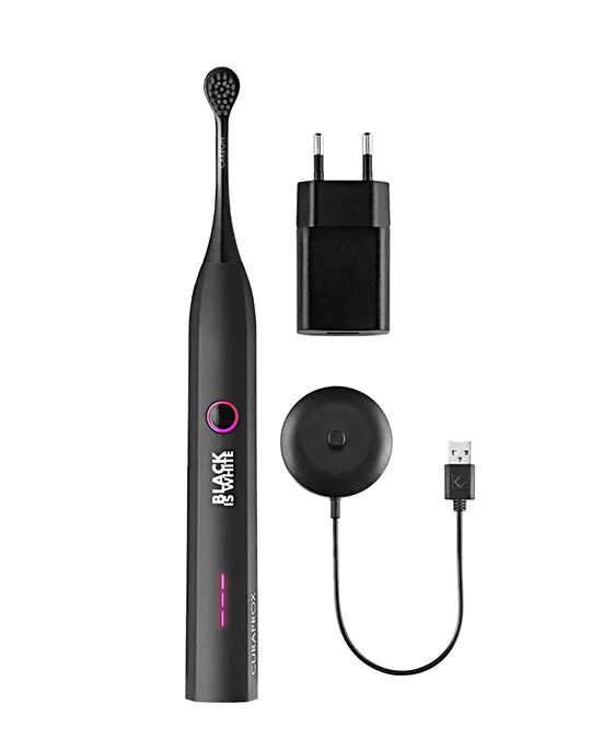 Curaprox Hydrosonic Black Is White sonisk tandbørste med kulfiberhoveder