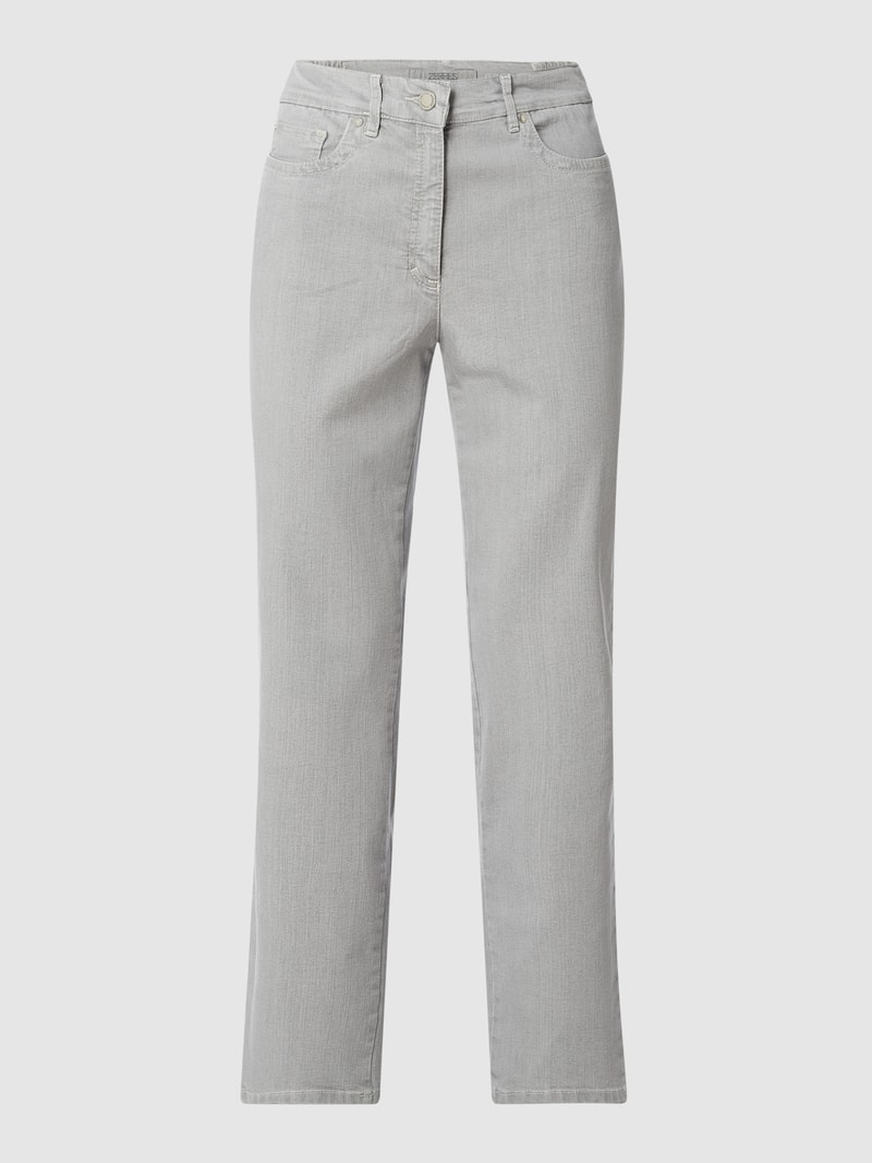 Comfort Fit Jeans mit Stretch-Anteil Modell 'Greta' in hellgrau